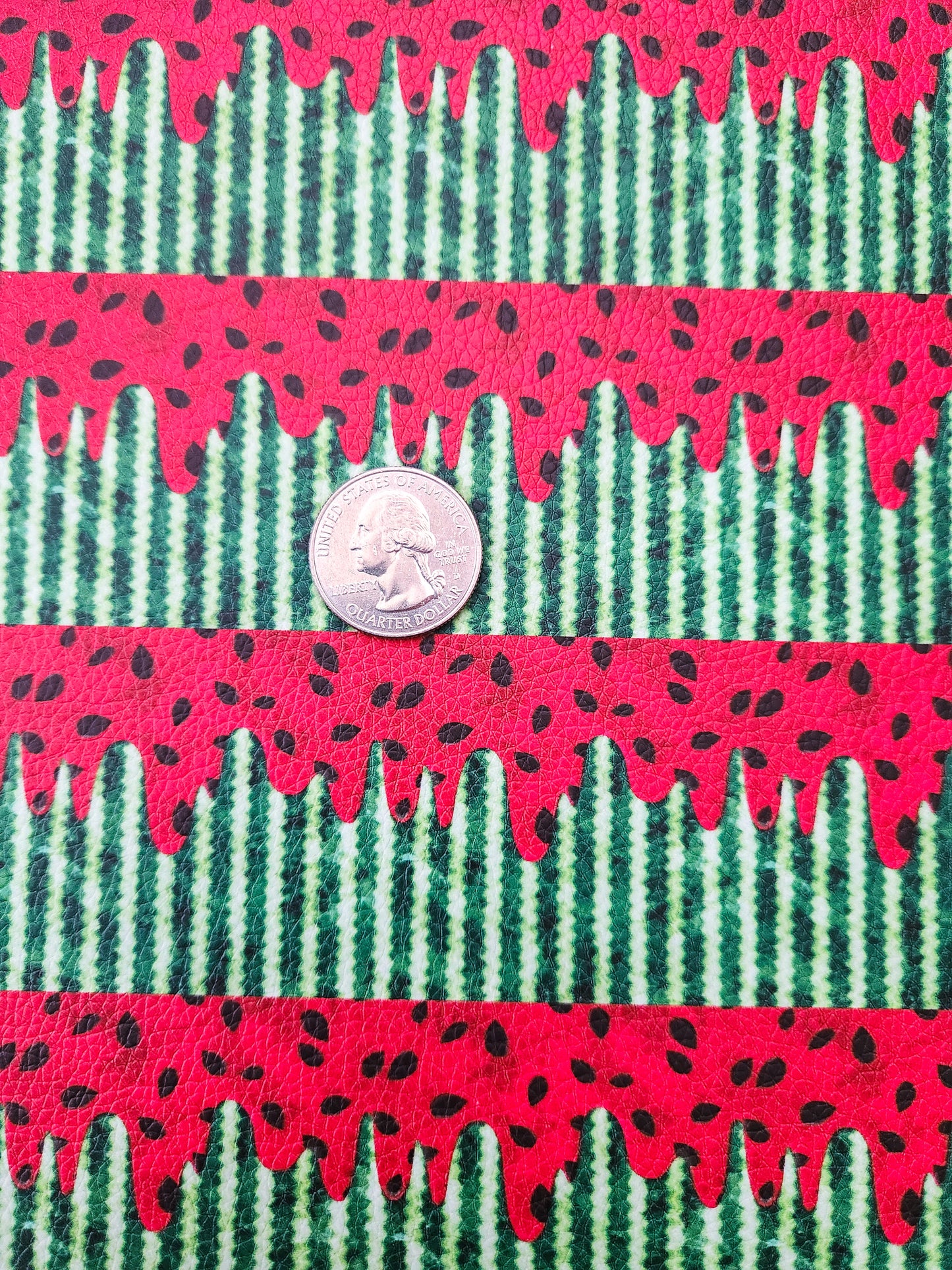 Watermelon Drip 9x12 faux leather sheet