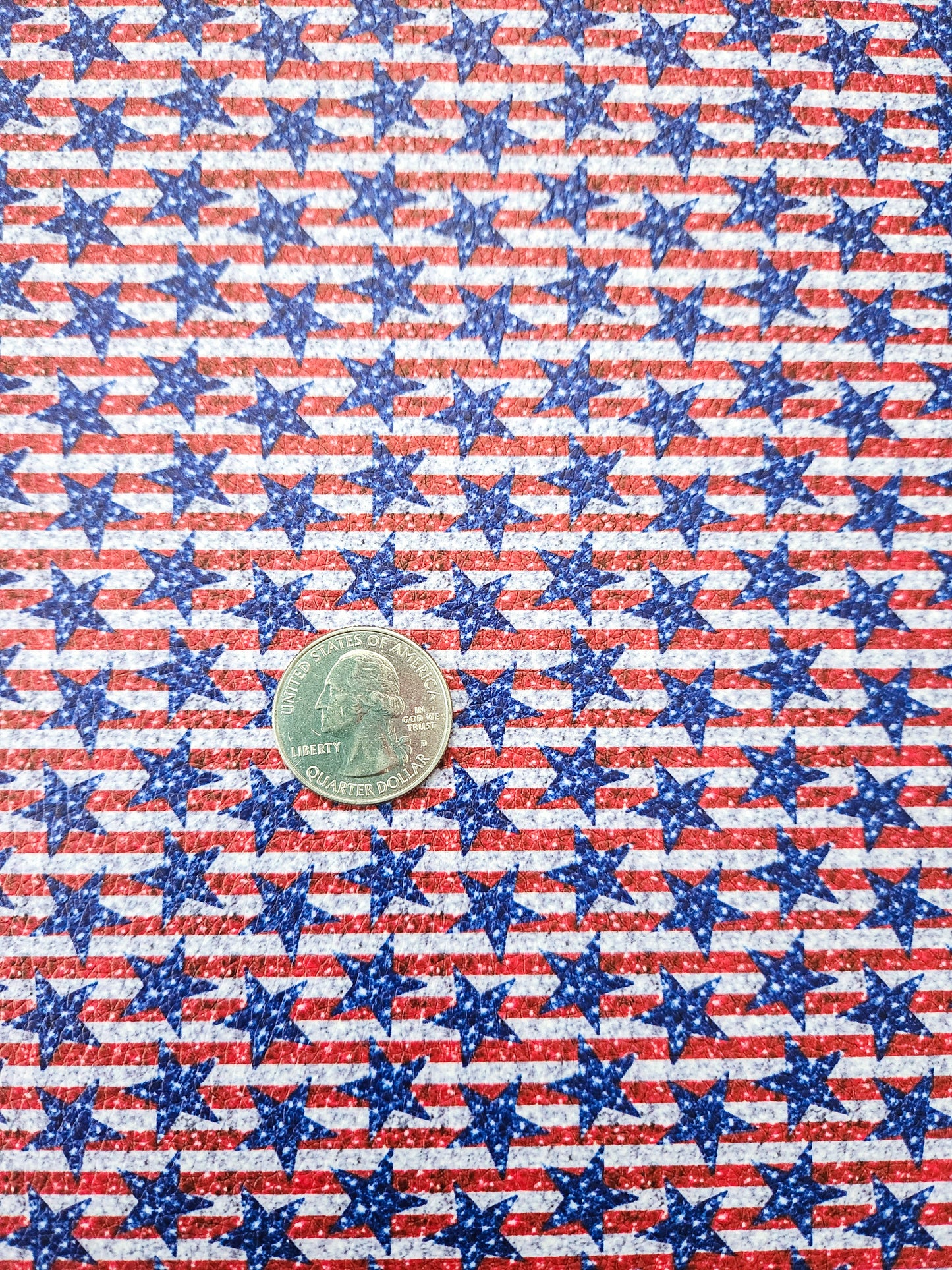 Glittery Stars and Stripes 9x12 faux leather sheet