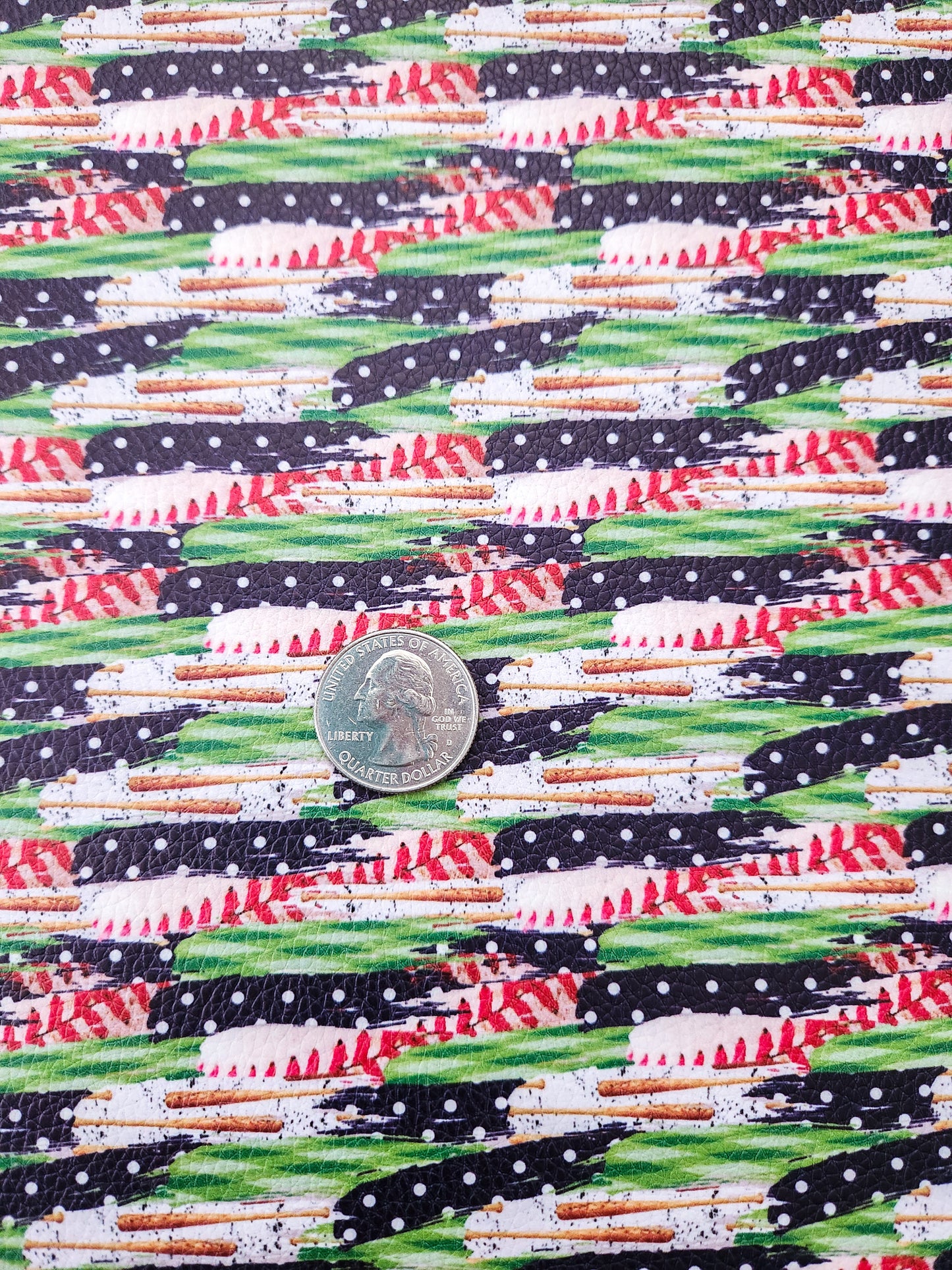 Baseball Brushstrokes 9x12 faux leather sheet