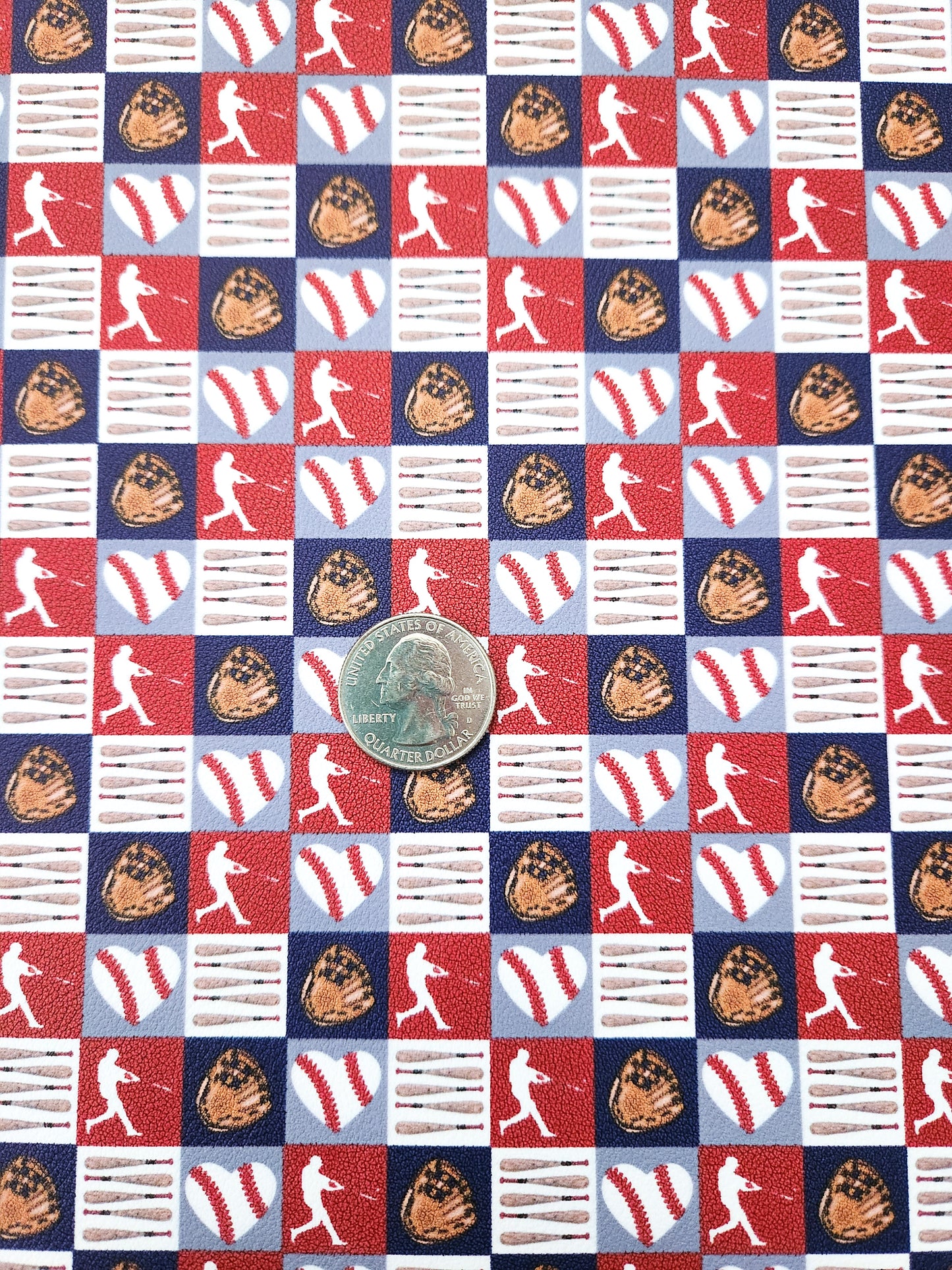 Baseball Squares 9x12 faux leather sheet