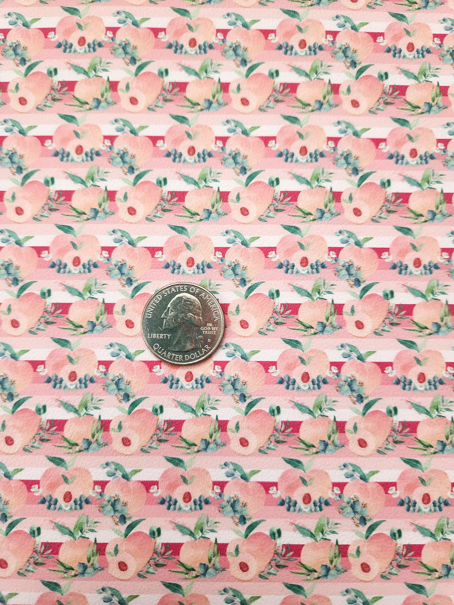 Floral Peaches 9x12 faux leather sheet