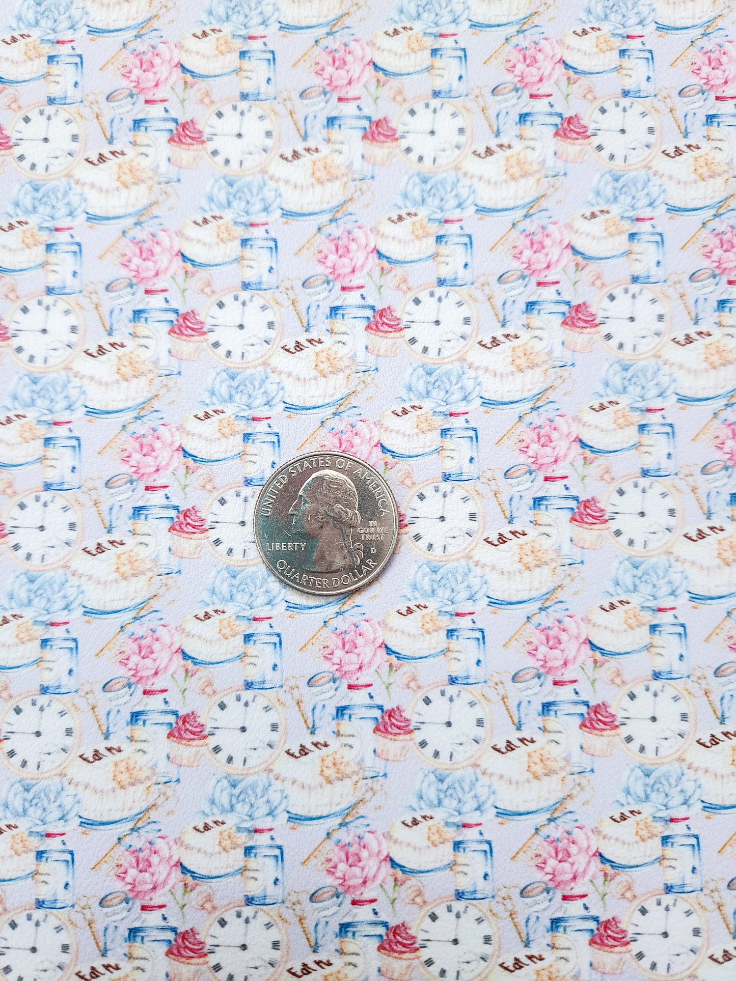 Tea Party 9x12 faux leather sheet