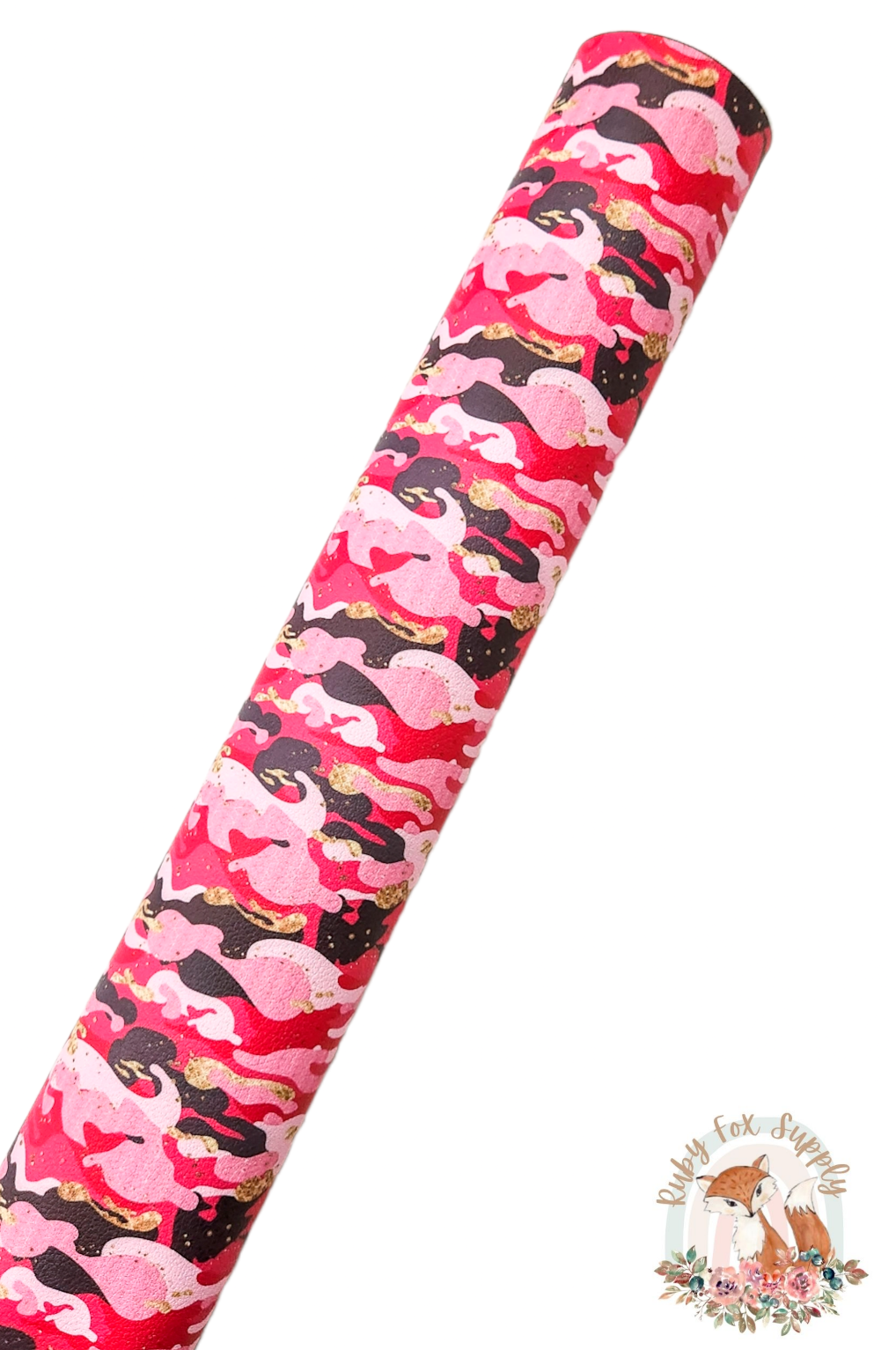 Pink Camo 9x12 faux leather sheet