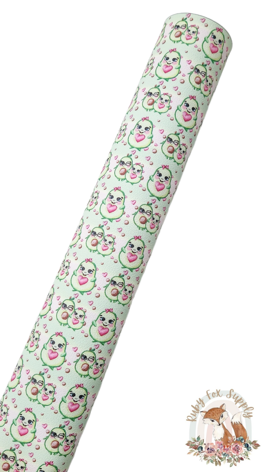 Lovely Avocados 9x12 faux leather sheet