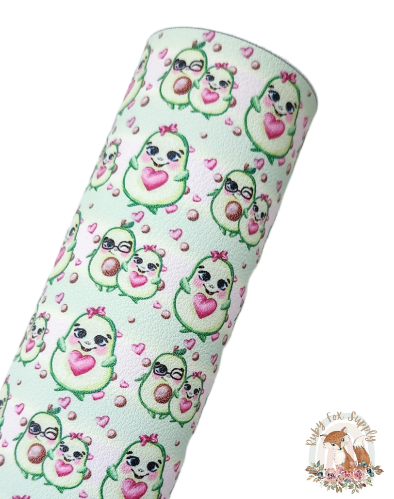 Lovely Avocados 9x12 faux leather sheet
