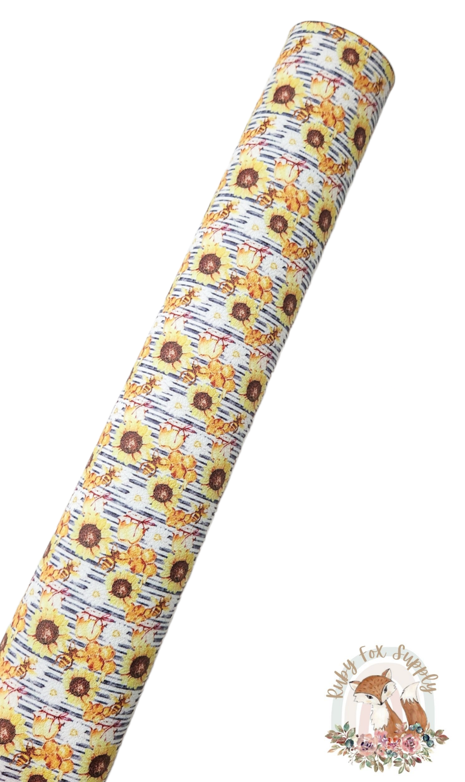 Sunflower Honeybees 9x12 faux leather sheet