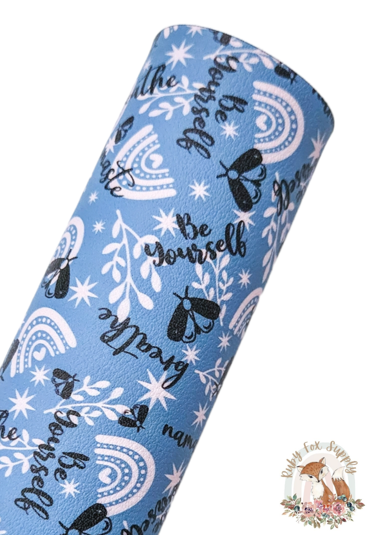 Be Yourself Floral 9x12 faux leather sheet