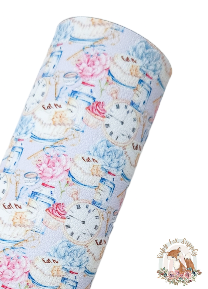 Tea Party 9x12 faux leather sheet