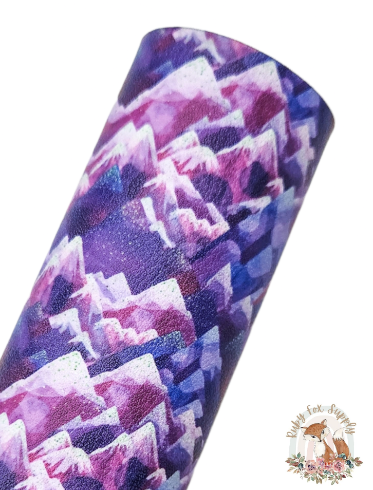 Purple Mountains 9x12 faux leather sheet