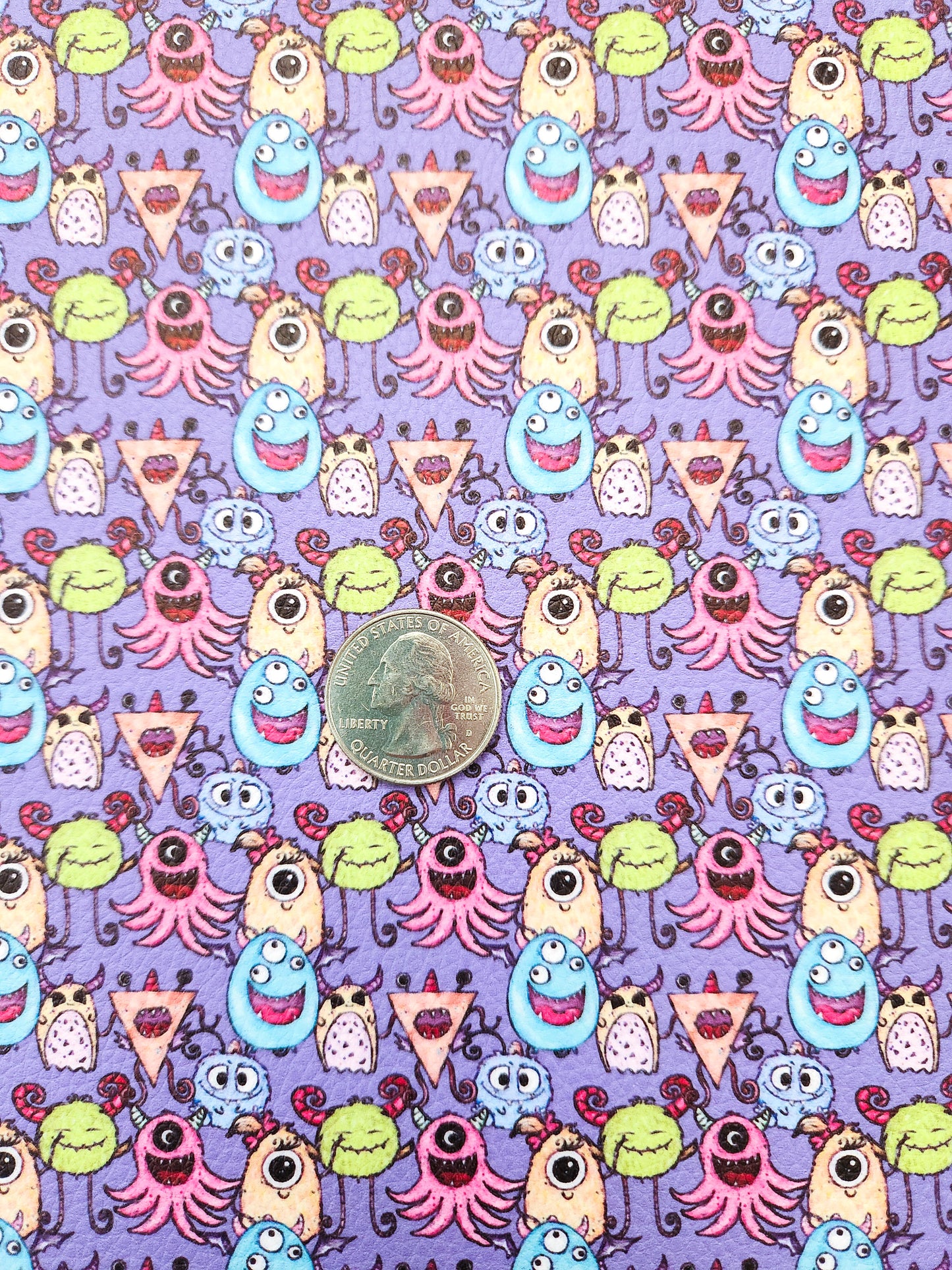 Silly Monsters 9x12 faux leather sheet