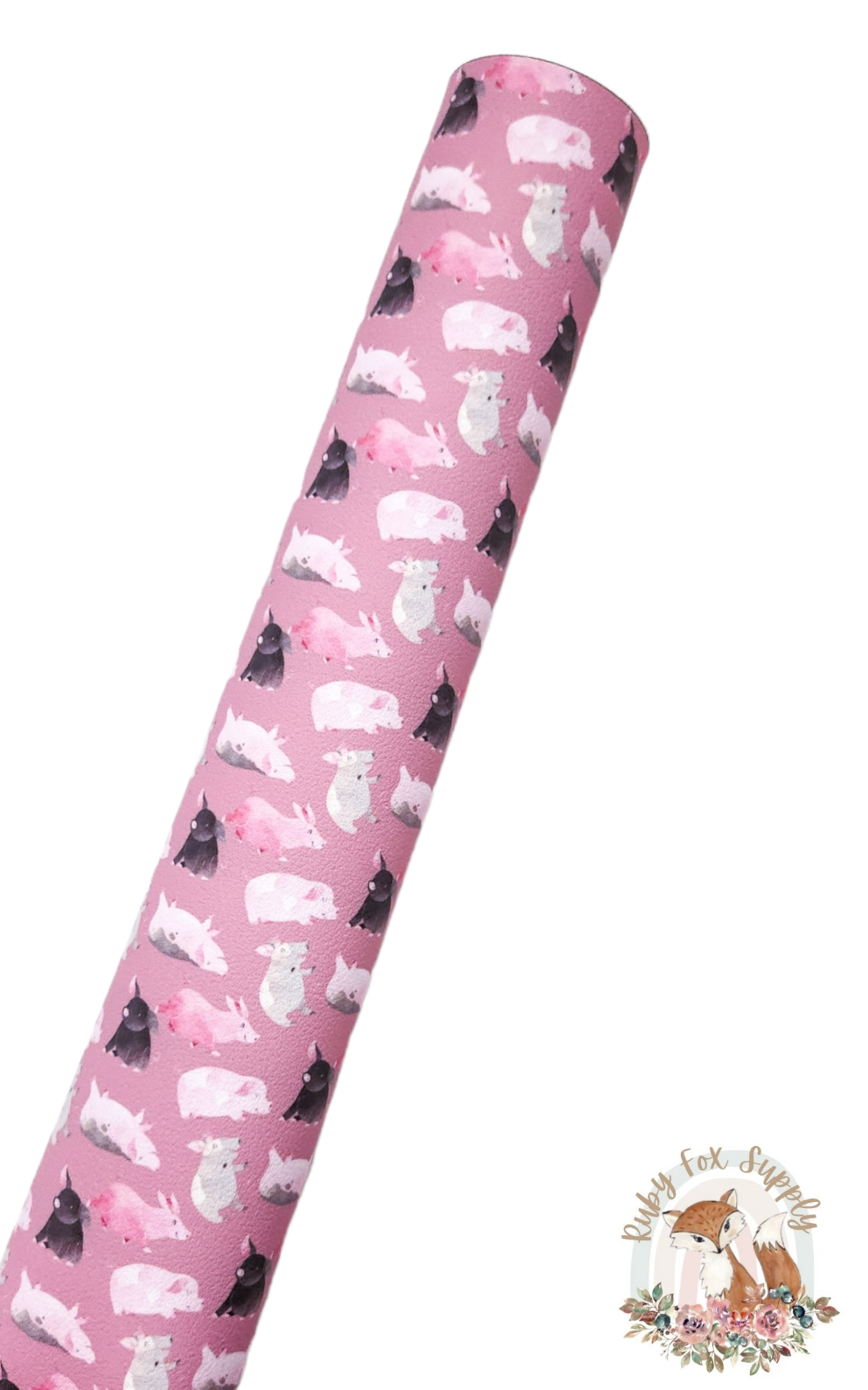 Colored Pigs 9x12 faux leather sheet