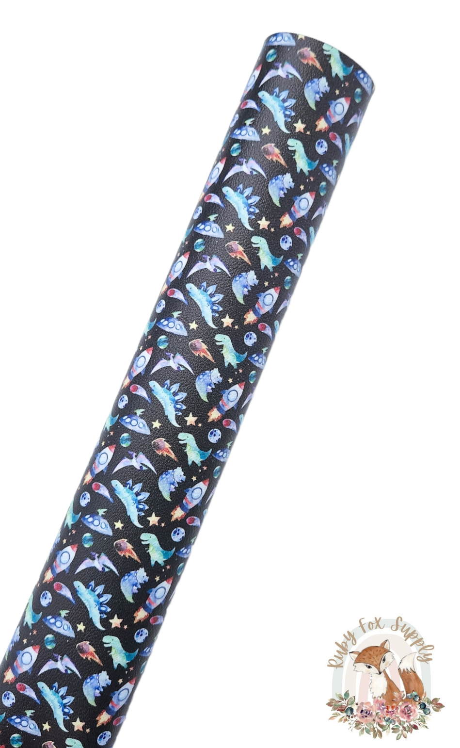 Space Dinos 9x12 faux leather sheet
