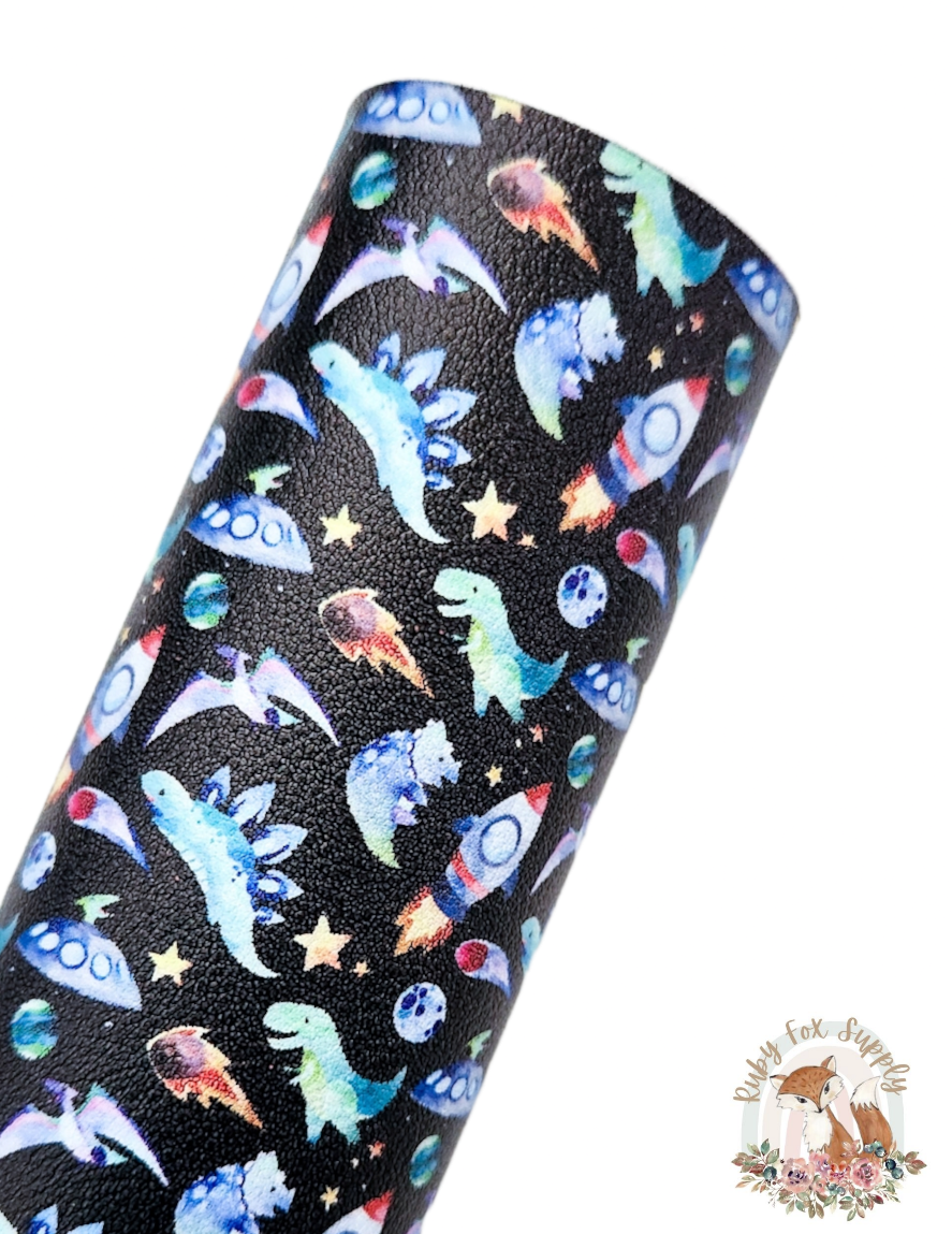 Space Dinos 9x12 faux leather sheet