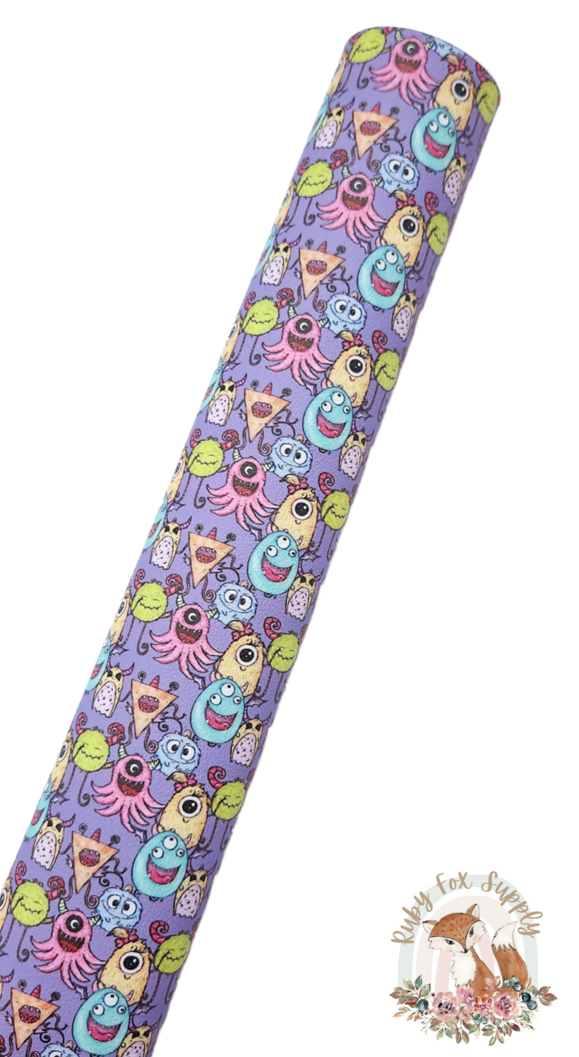 Silly Monsters 9x12 faux leather sheet