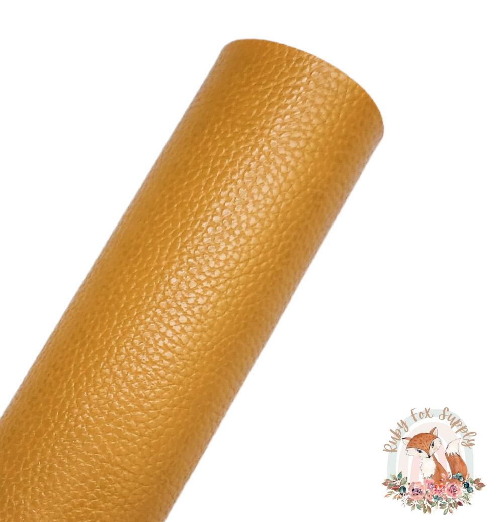 Dark Mustard Yellow Pebbled 9x12 faux leather sheet