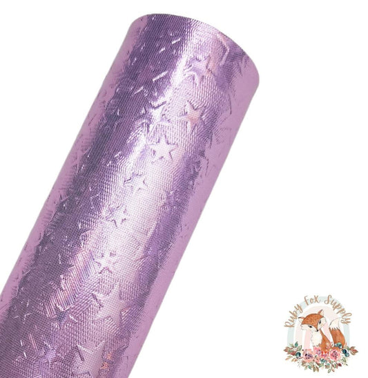 Shiny Lavender Star 9x12 faux leather sheet