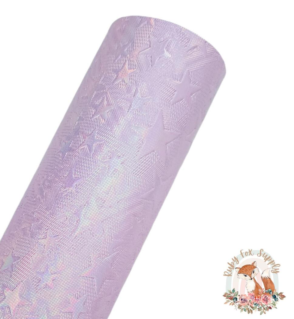 Iridescent Lavender Star 9x12 faux leather sheet