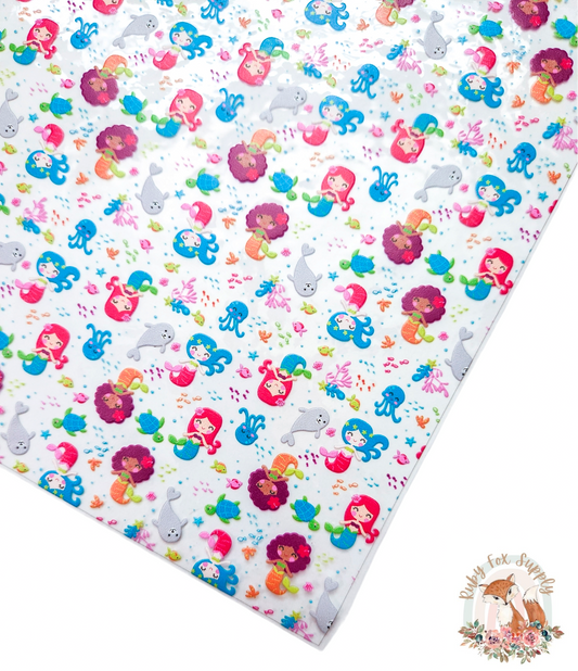 Mermaid and Sea Creatures Printed Jelly sheet