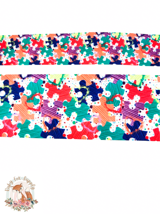 Autism Puzzle Piece 3"/1.5" Ribbon
