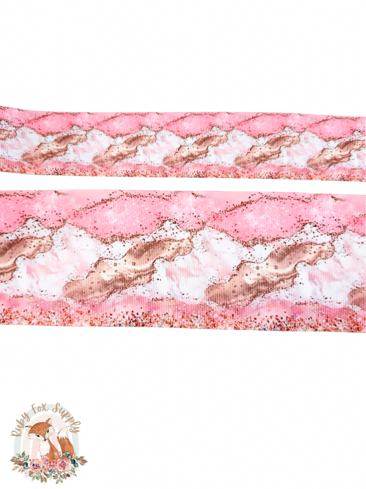 Pink Marble 3"/1.5" Ribbon
