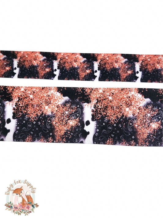 Black Paisley Splatter 3"/1.5" Ribbon