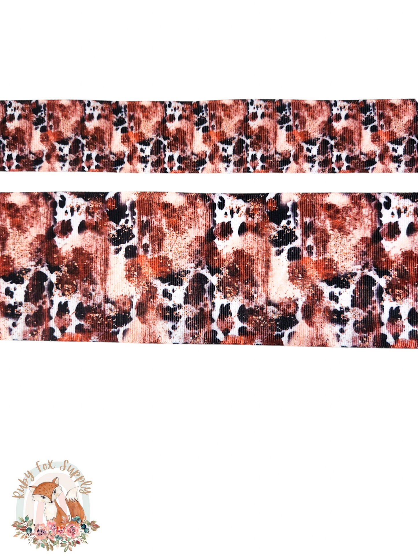 Cow Print Splatter 3"/1.5" Ribbon