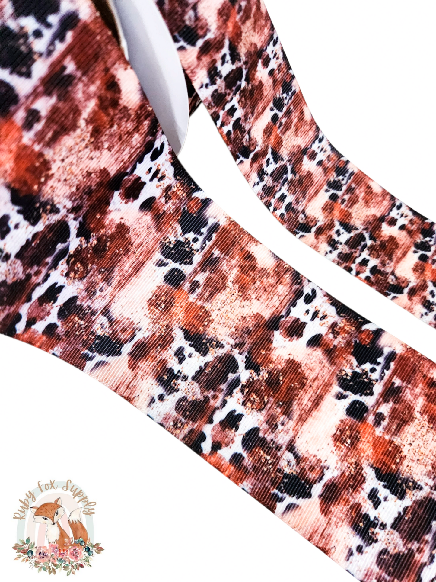 Cow Print Splatter 3"/1.5" Ribbon