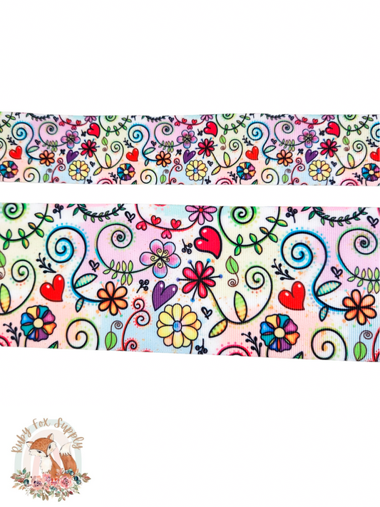 Fun Floral 3"/1.5" Ribbon