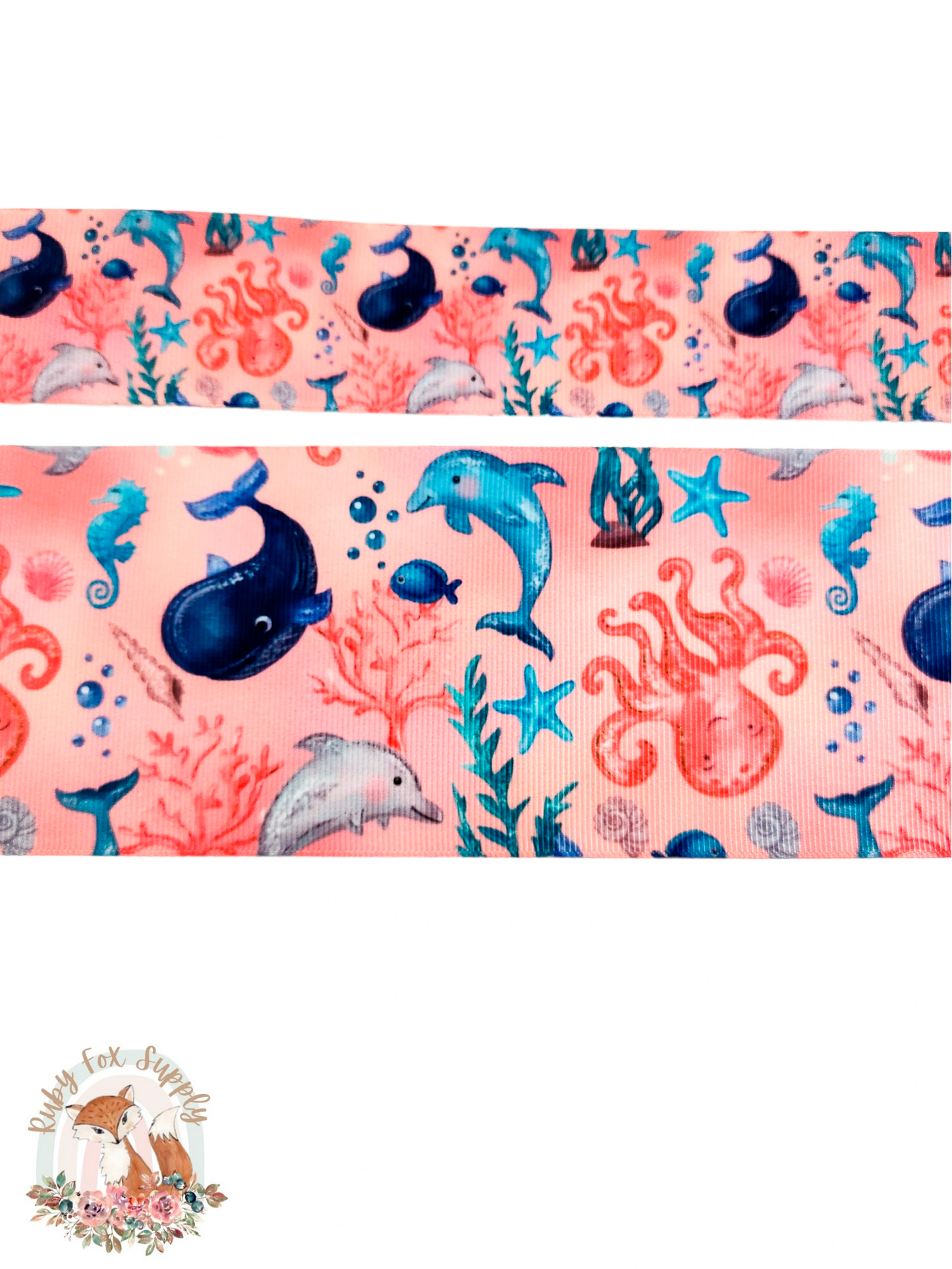Ocean Creatures 3"/1.5" Ribbon
