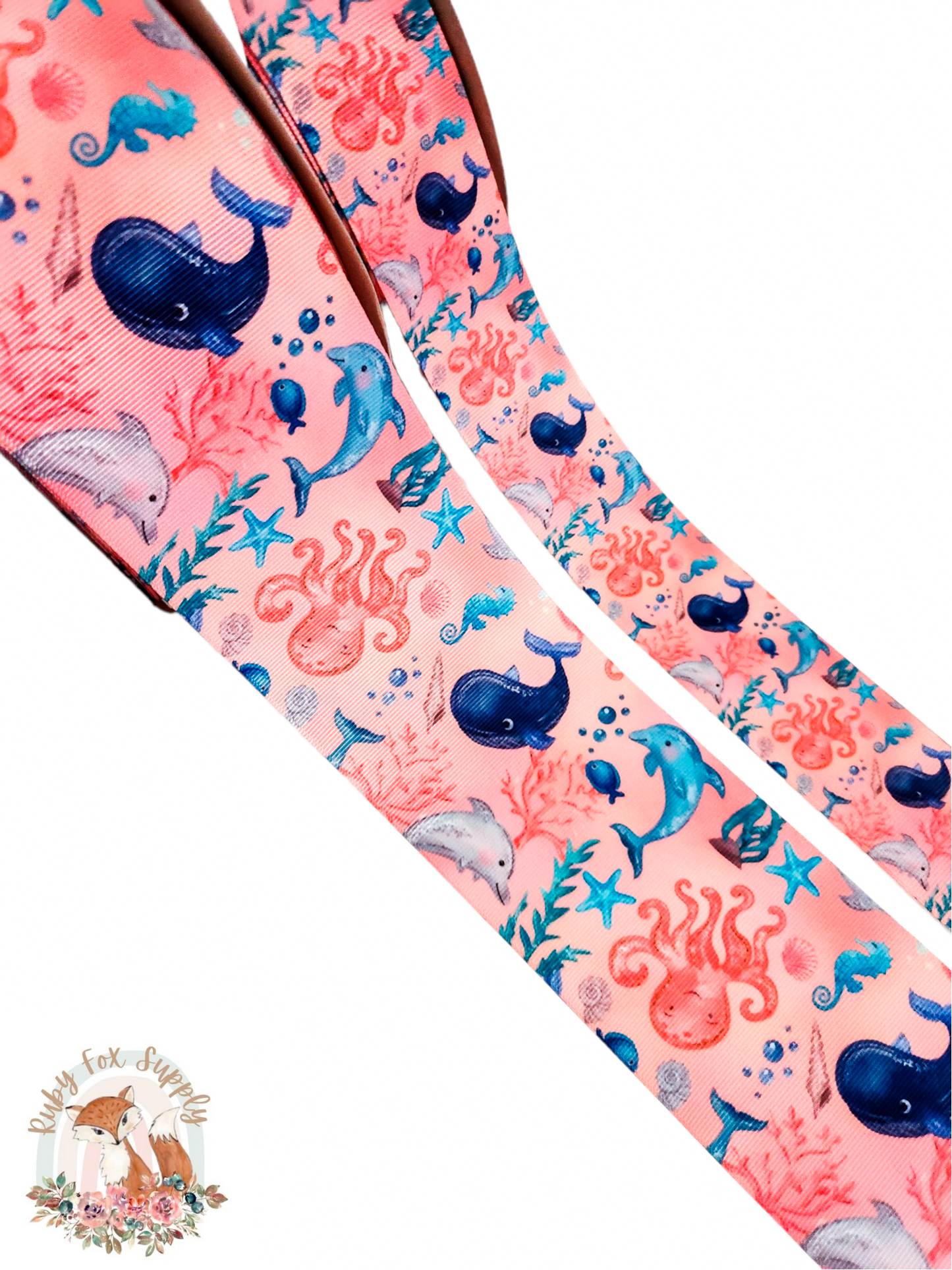 Ocean Creatures 3"/1.5" Ribbon