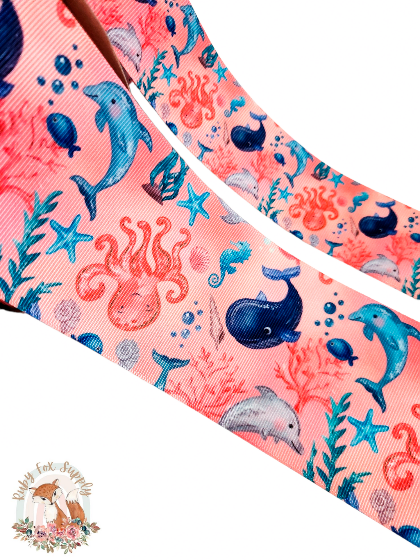 Ocean Creatures 3"/1.5" Ribbon