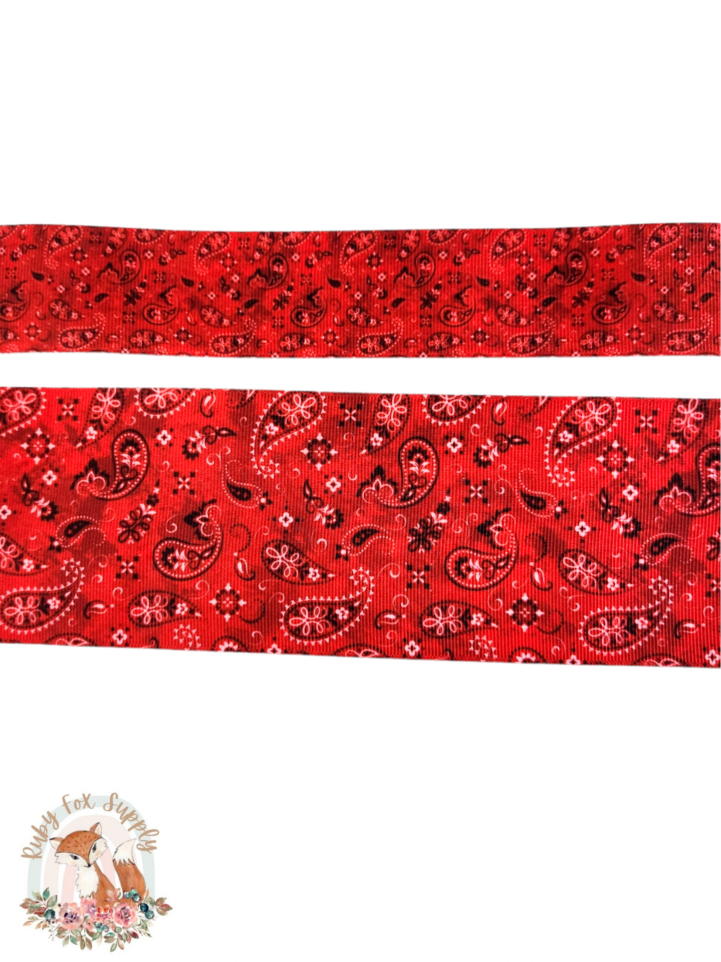 Red Paisley 3"/1.5" Ribbon