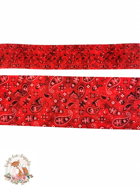 Red Paisley 3"/1.5" Ribbon