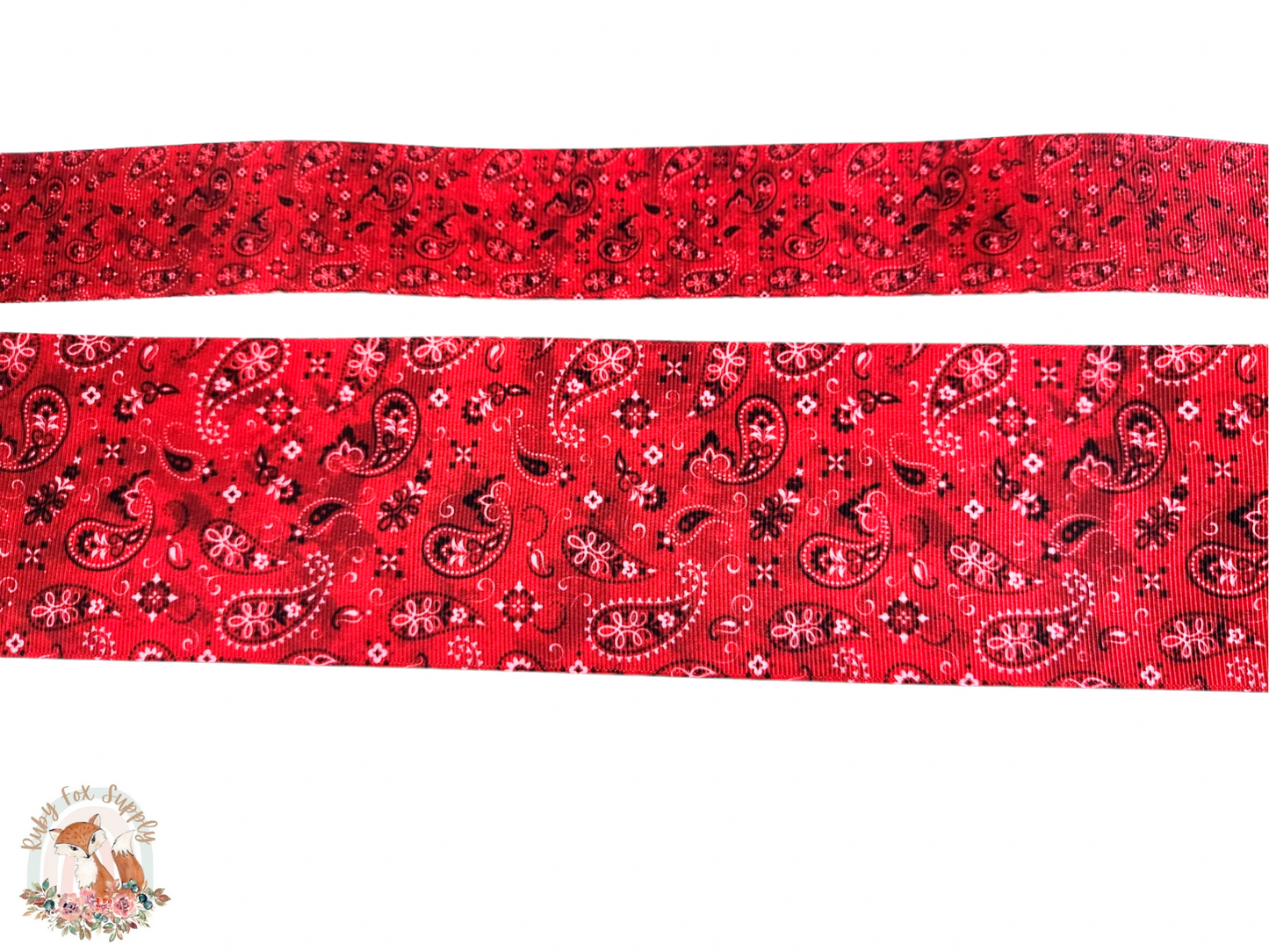 Red Paisley 3"/1.5" Ribbon