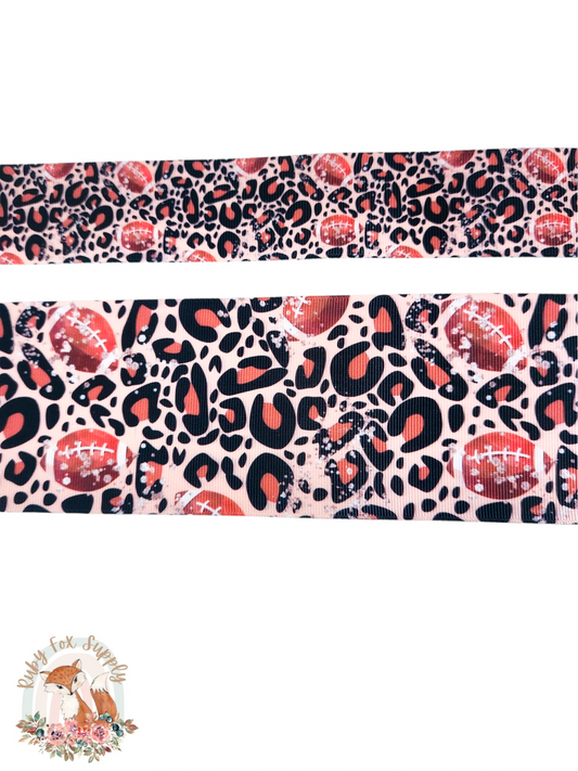 Cheetah Football 3"/1.5" Ribbon