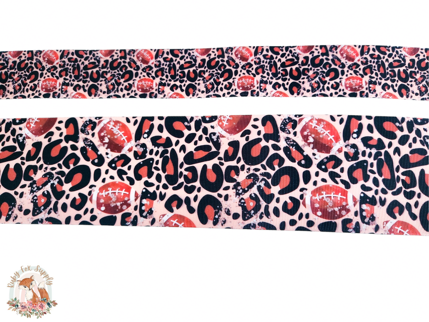 Cheetah Football 3"/1.5" Ribbon