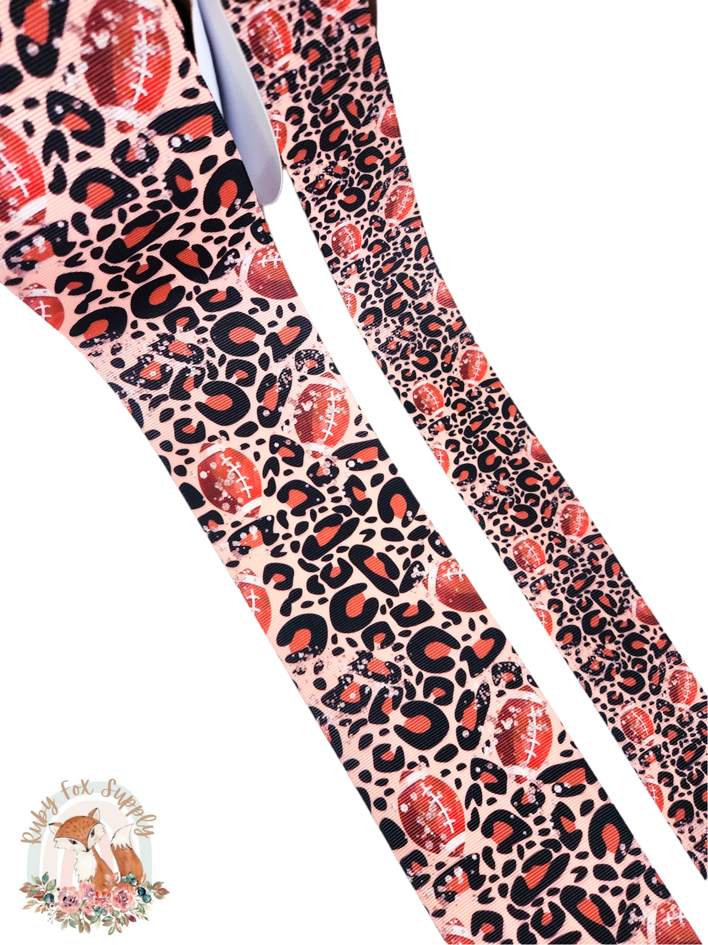 Cheetah Football 3"/1.5" Ribbon