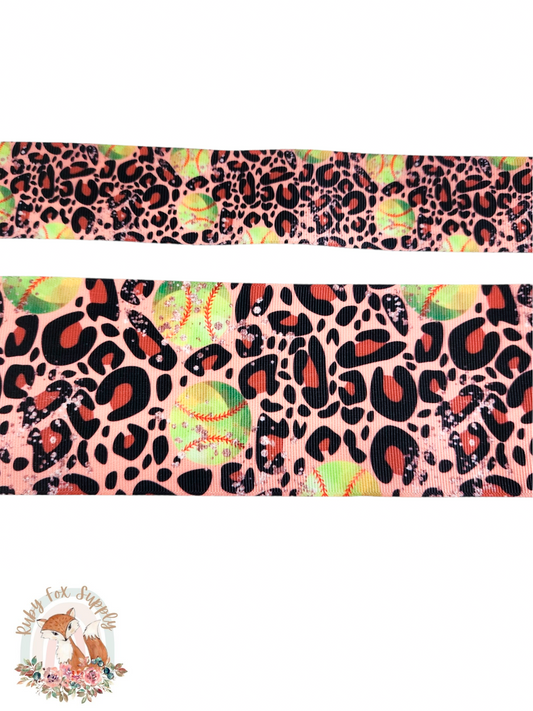 Cheetah Softball 3"/1.5" Ribbon