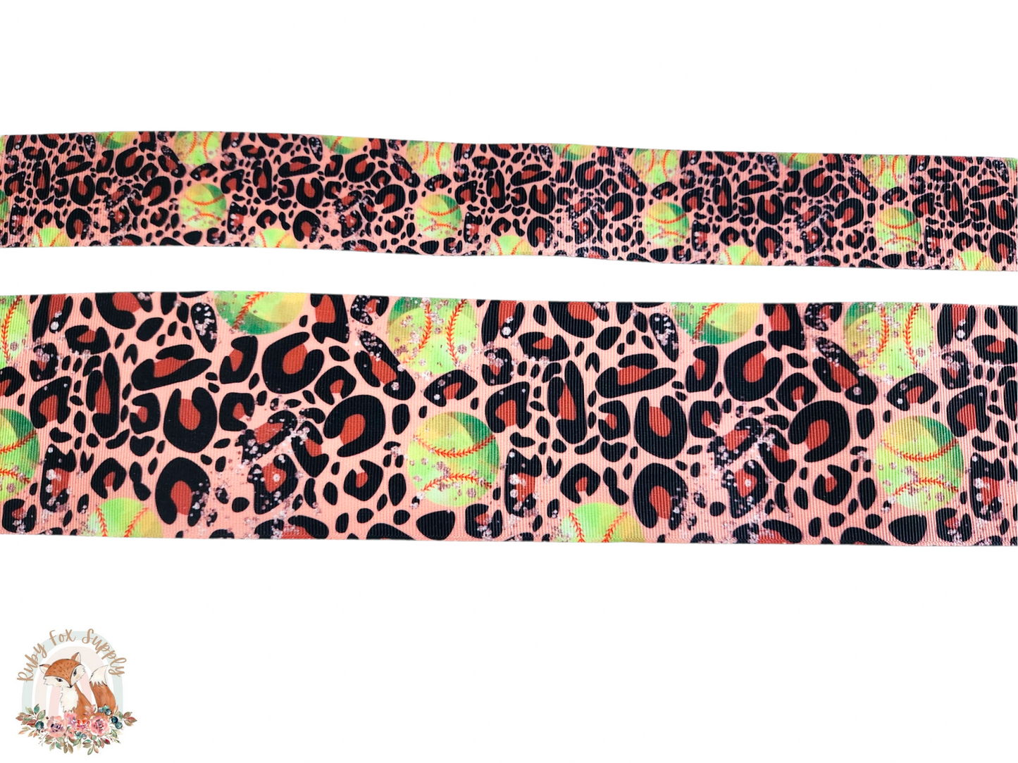 Cheetah Softball 3"/1.5" Ribbon