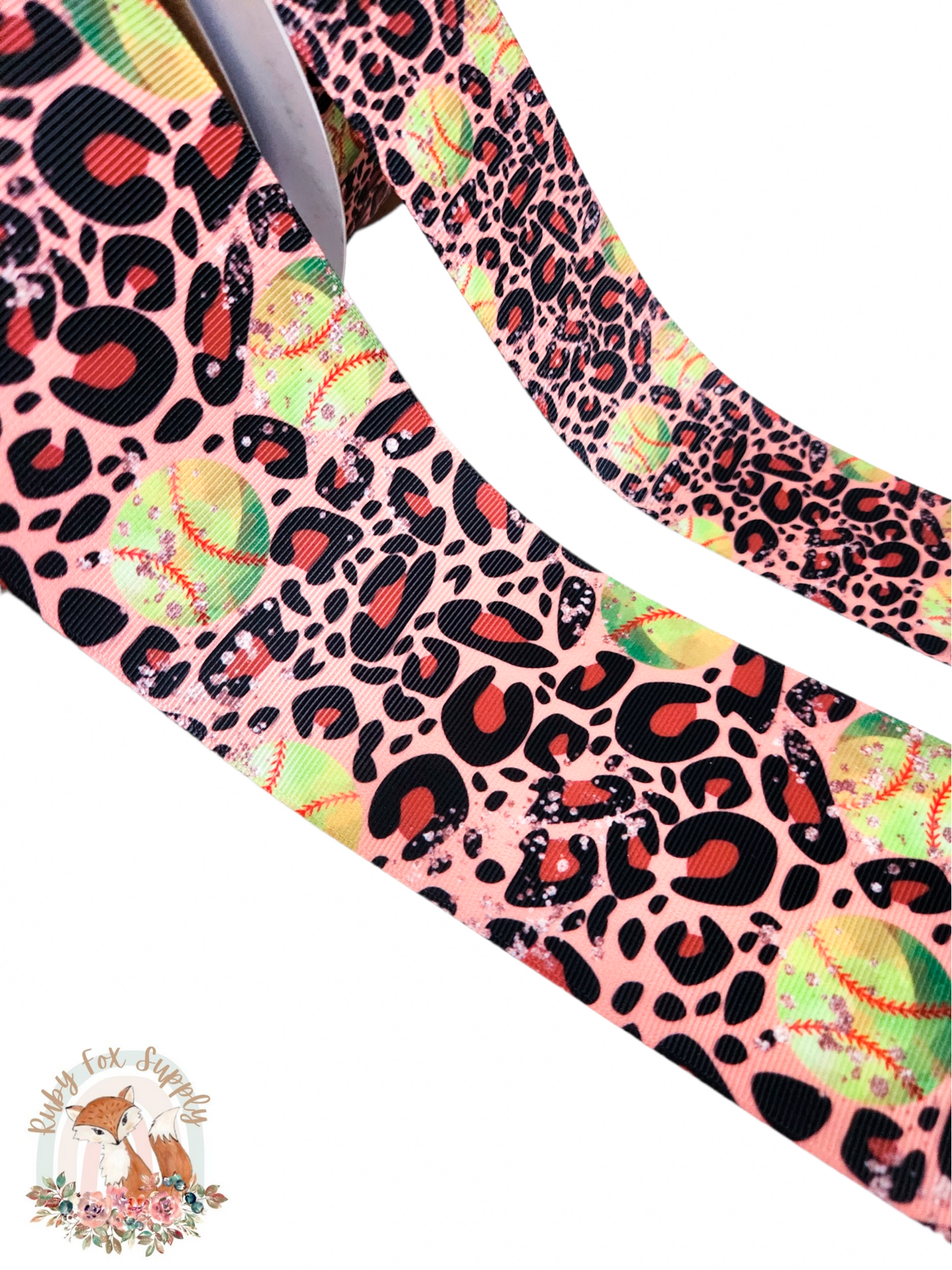 Cheetah Softball 3"/1.5" Ribbon