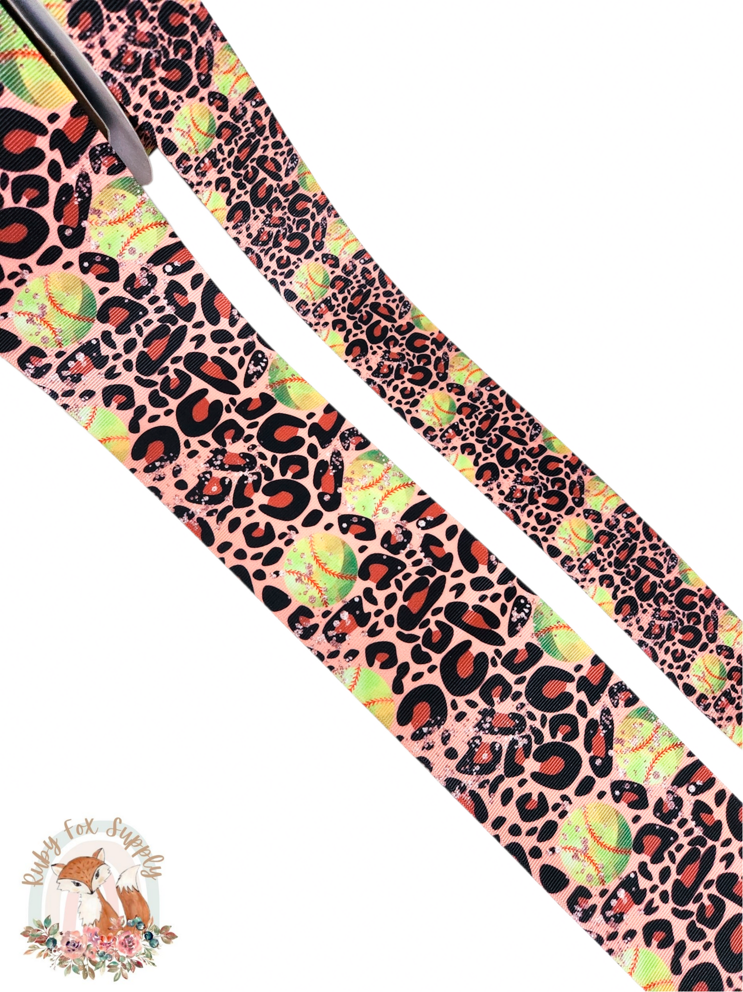 Cheetah Softball 3"/1.5" Ribbon