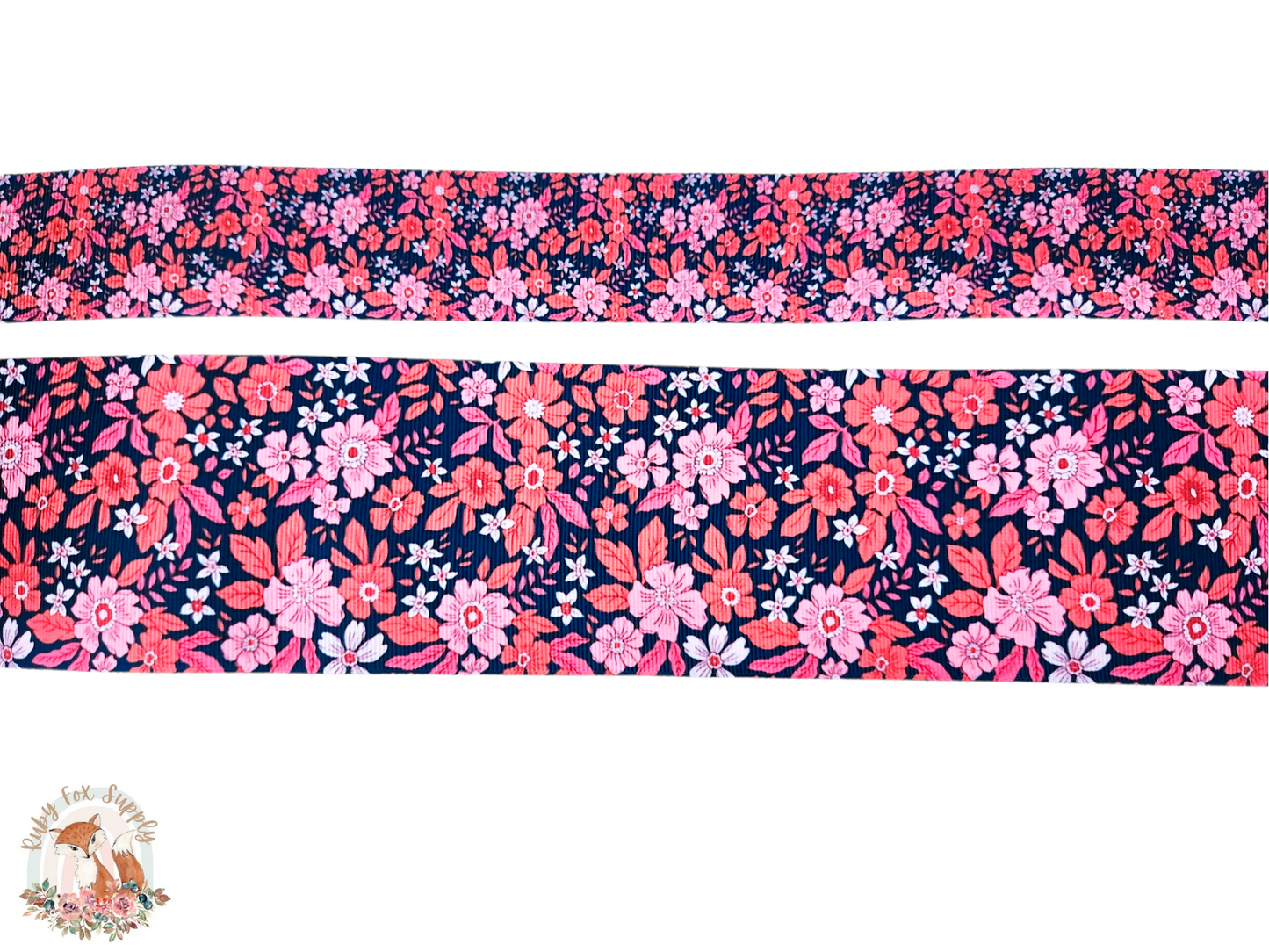 Dark Boho Floral 3"/1.5" Ribbon