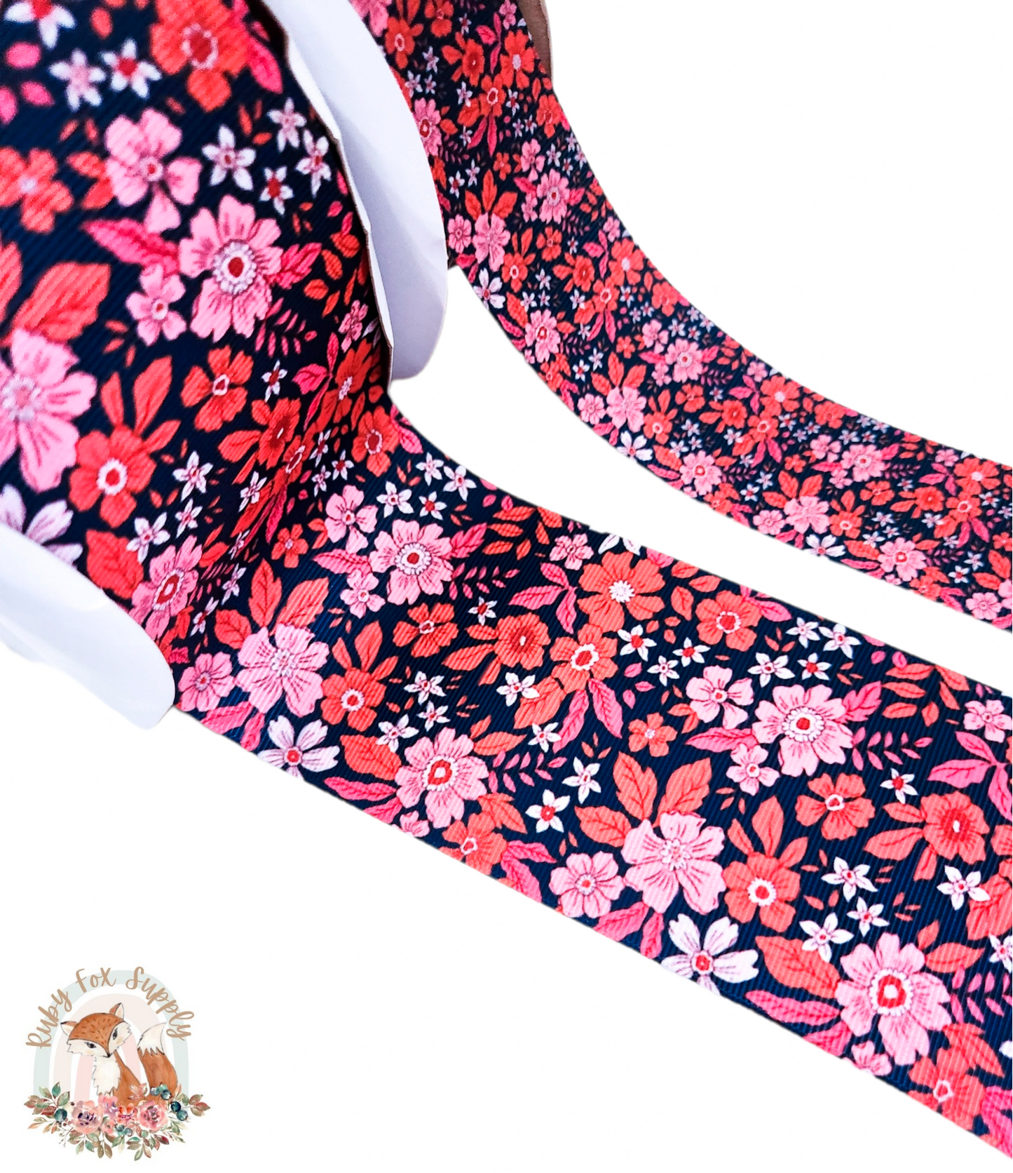 Dark Boho Floral 3"/1.5" Ribbon