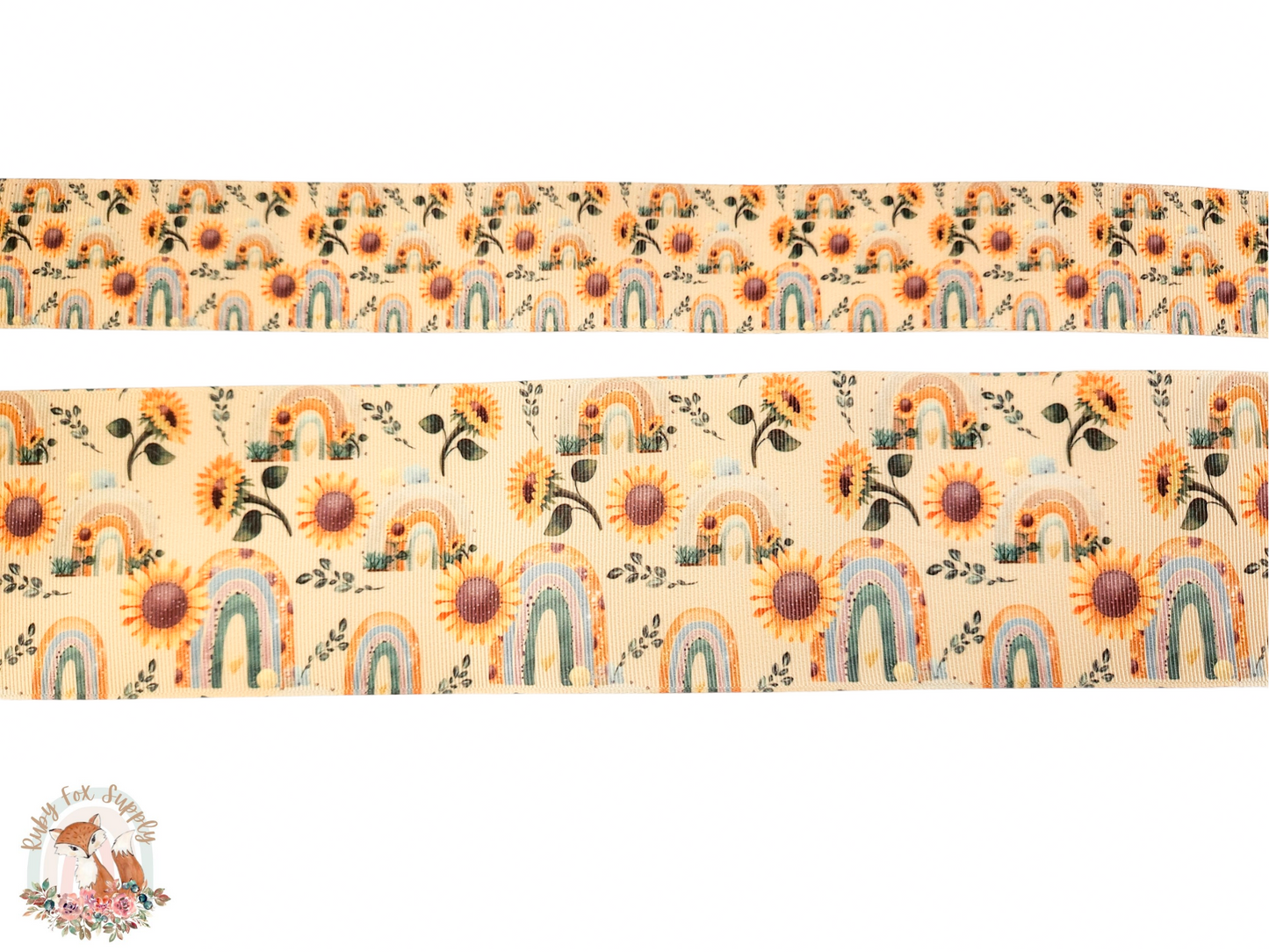 Sunflower Rainbows 3"/1.5" Ribbon