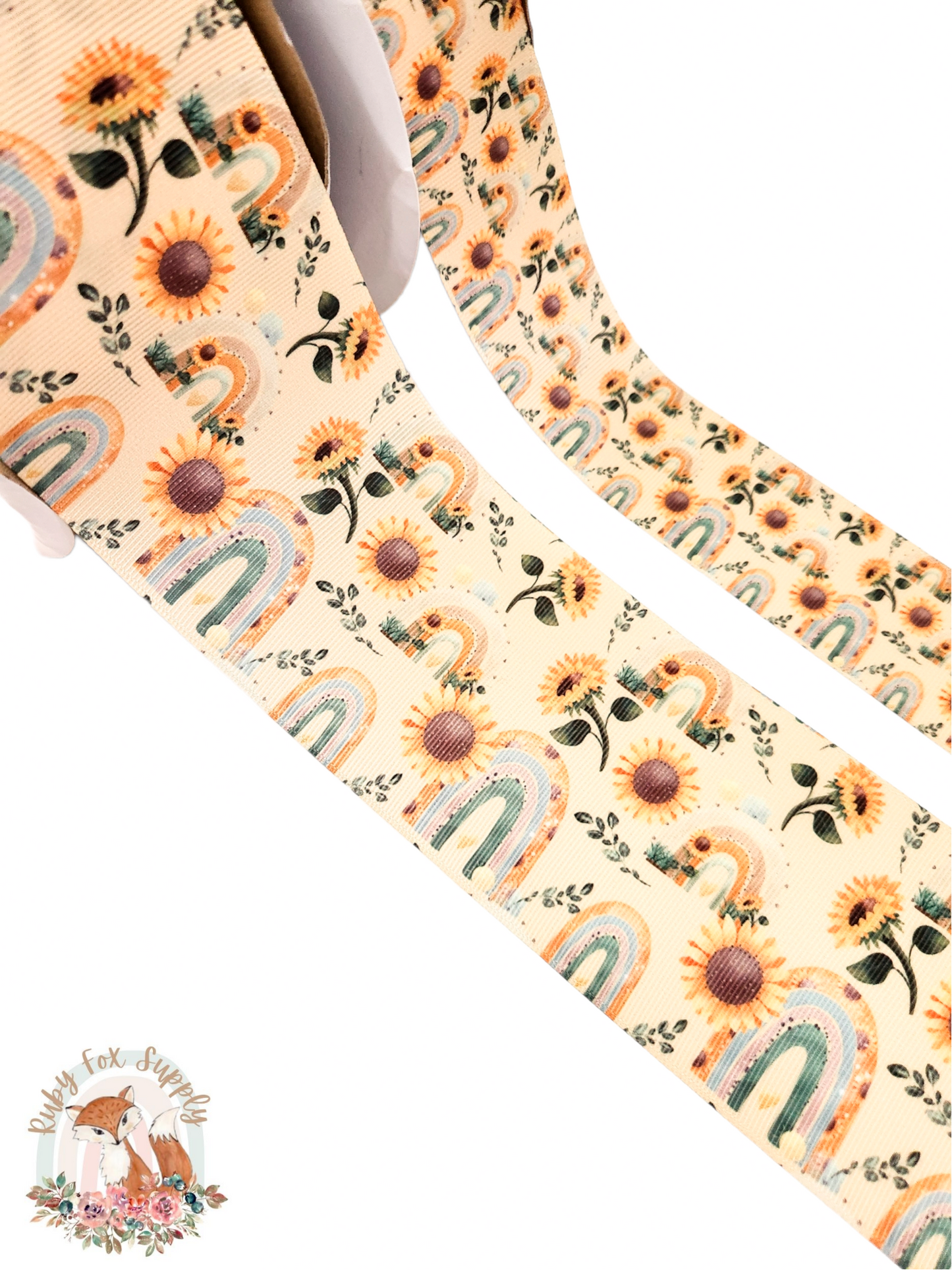 Sunflower Rainbows 3"/1.5" Ribbon