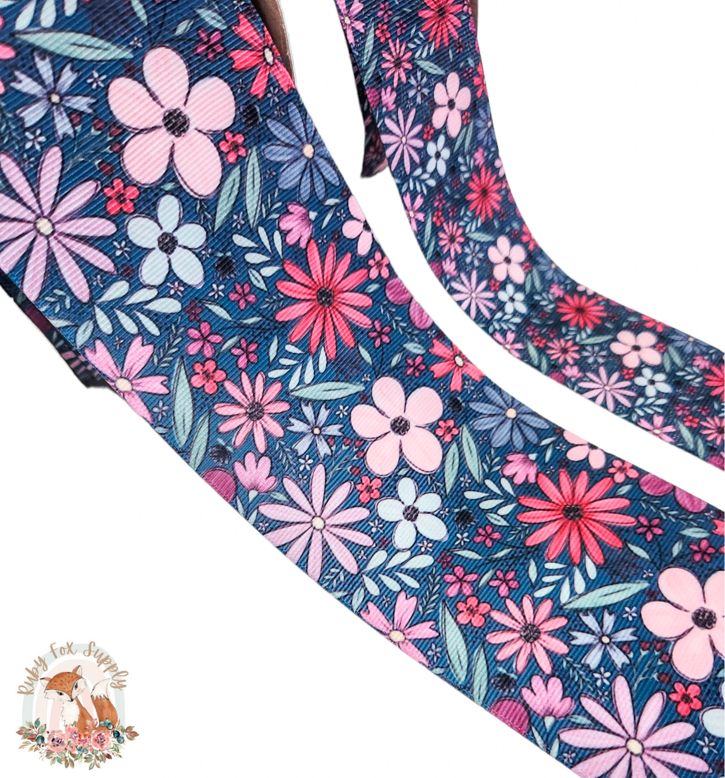 Dark Sketchy Floral 3"/1.5" Ribbon