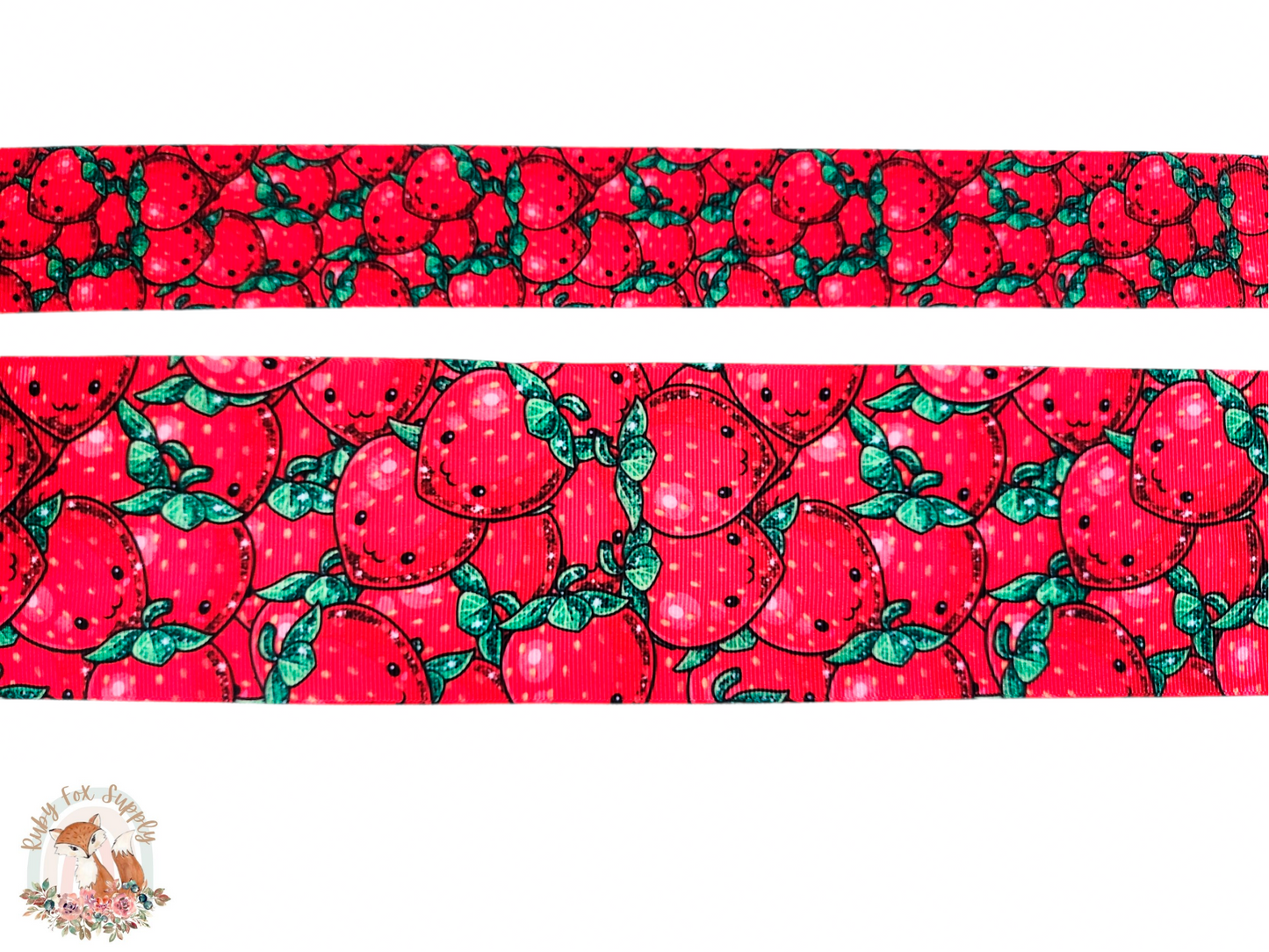 Smiling Strawberries 3"/1.5" Ribbon
