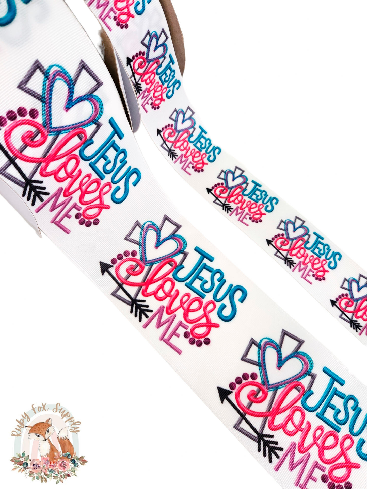 Jesus Loves Me 3"/1.5" Ribbon