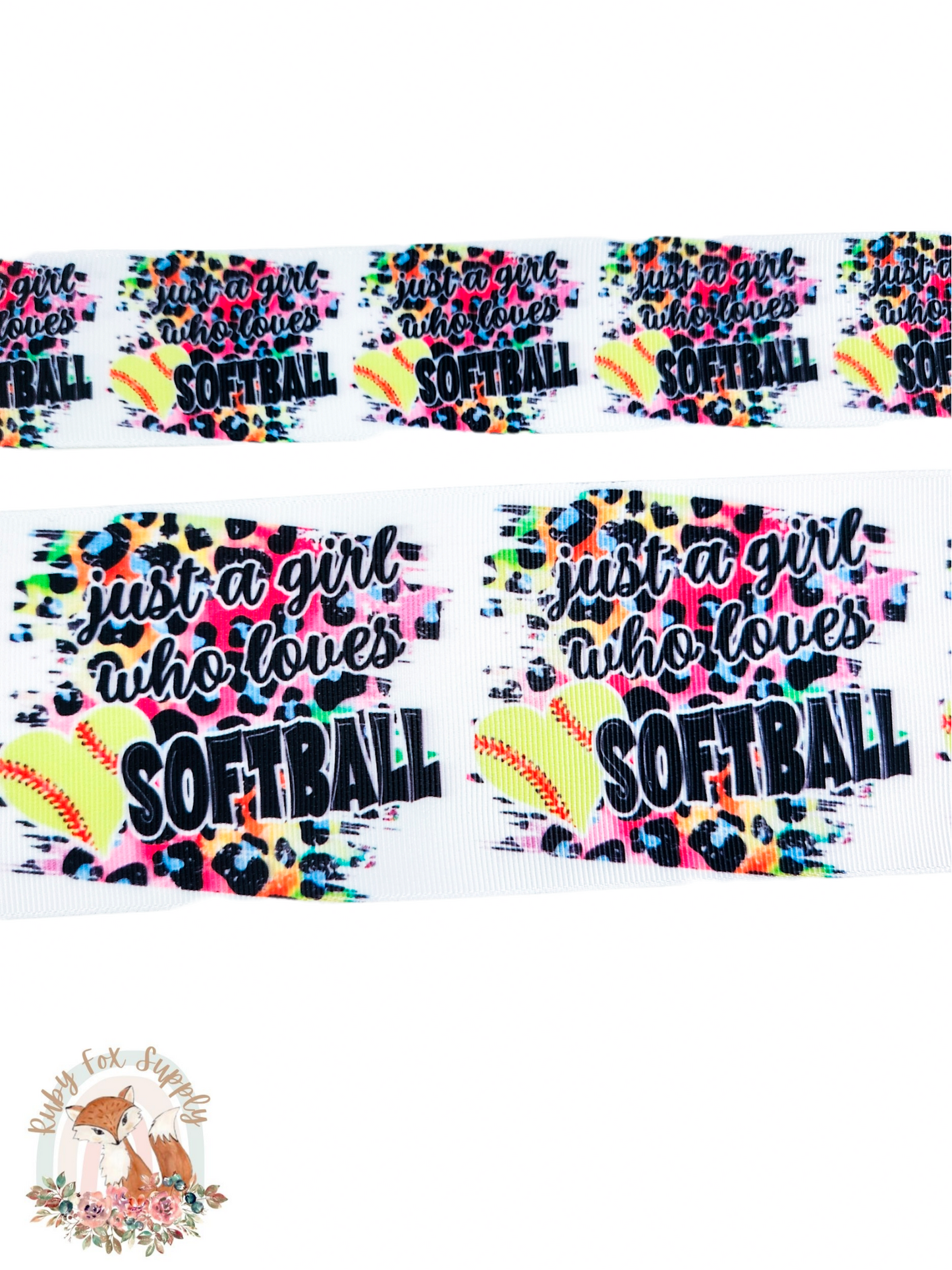 Girl Who Loves Softball 3"/1.5" Ribbon