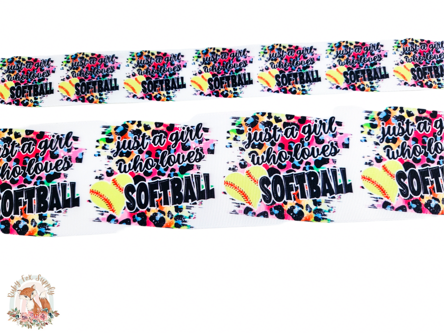 Girl Who Loves Softball 3"/1.5" Ribbon